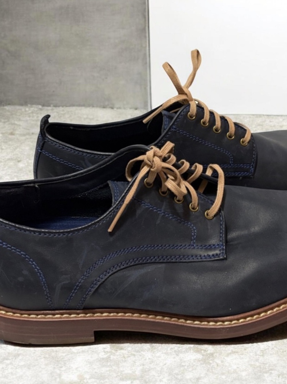 Cole Haan Men's Blue Leather Derby Shoes with Lace Up Sz 8M - Picture 4 of 11